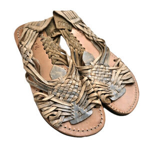 Bed Stu Braided Leather Sandals in Tan